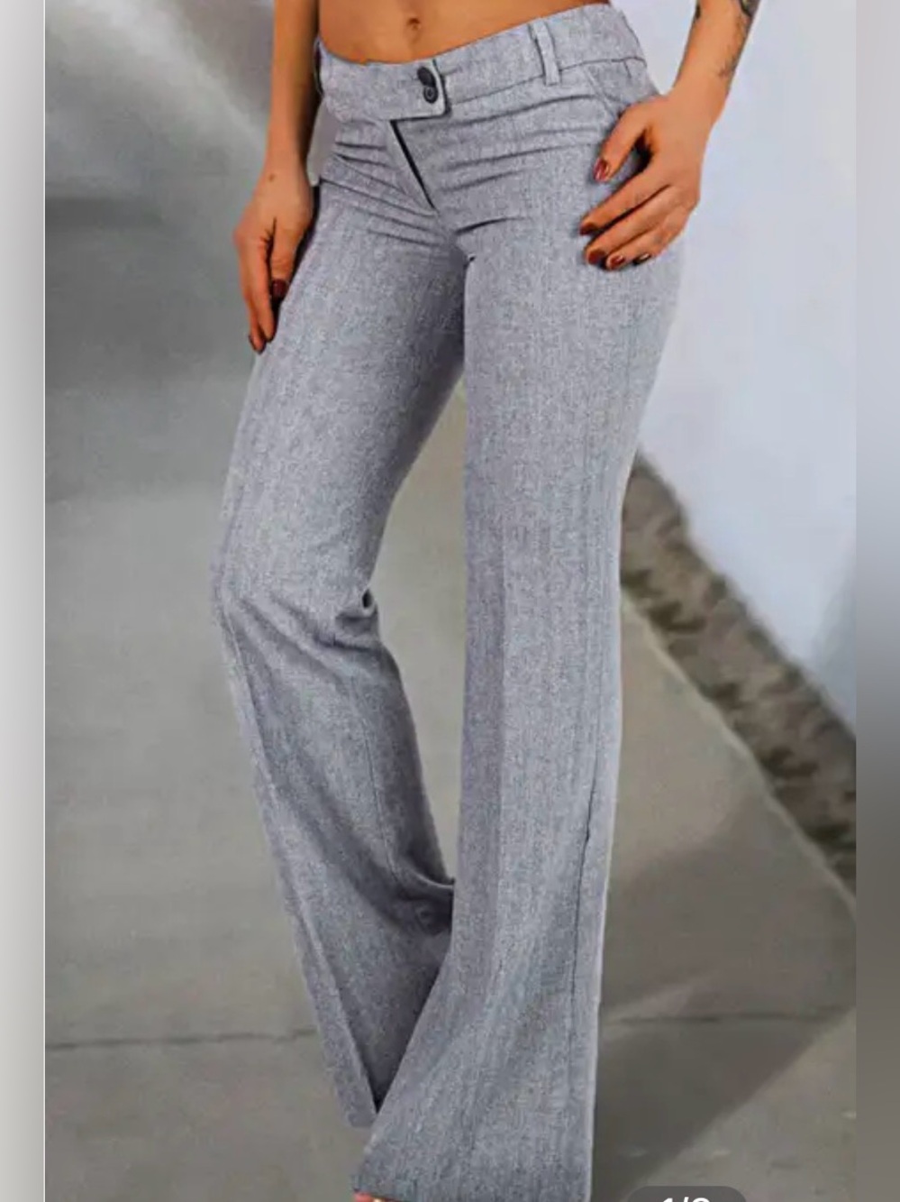 Flamingals Double Button Low Waist Flare Pants 2Xl sh5/2